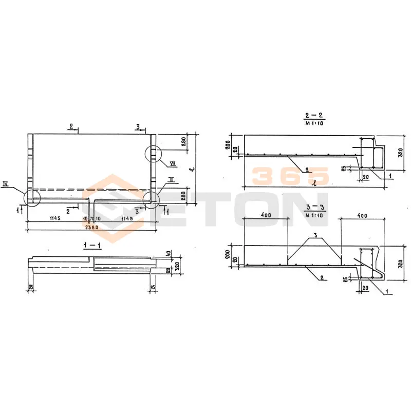 Лестничные площадки плоские 1ЛП ГОСТ 9818-2015 1ЛП 24-19-4 Л (ГОСТ 9818-2015)