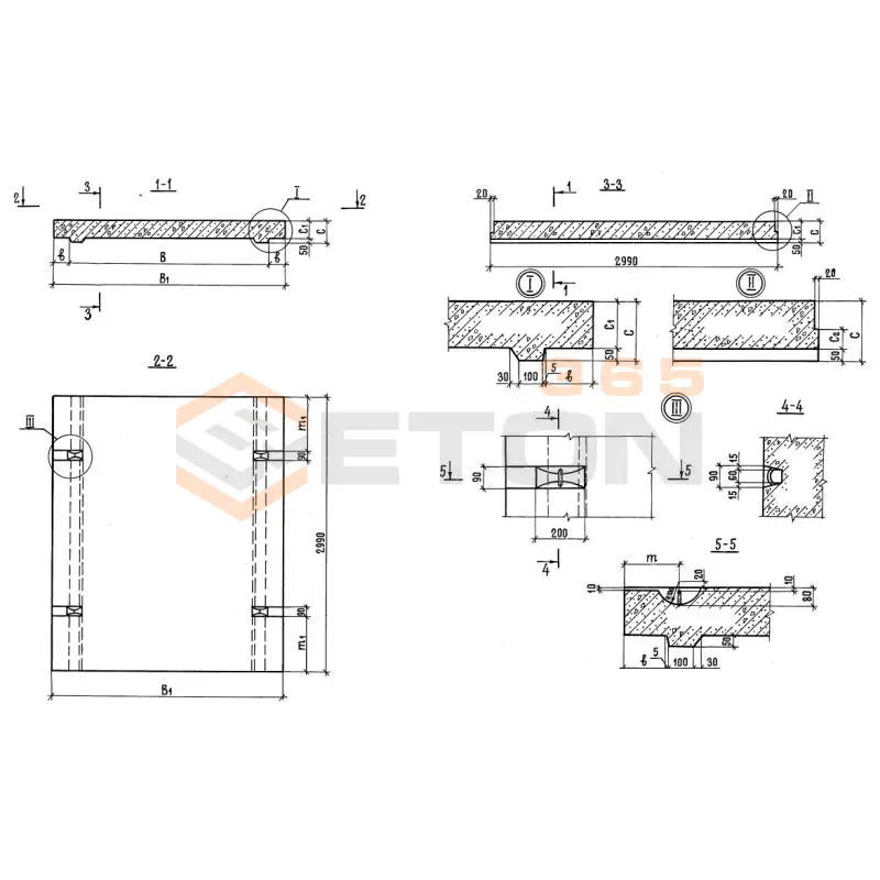 Плиты перекрытия тоннелей Серия 3.006.1-3/83 ПТ 18-11