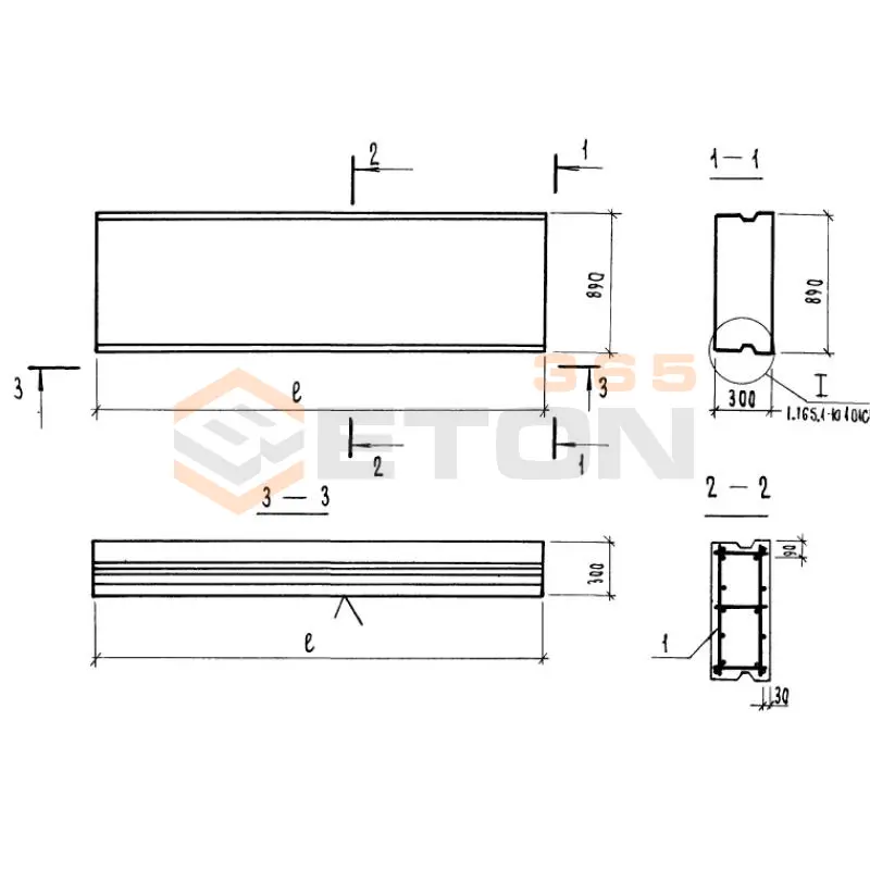 Панели покрытий сплошные Серия 1.165.1-10 П 39-9-30-3 я