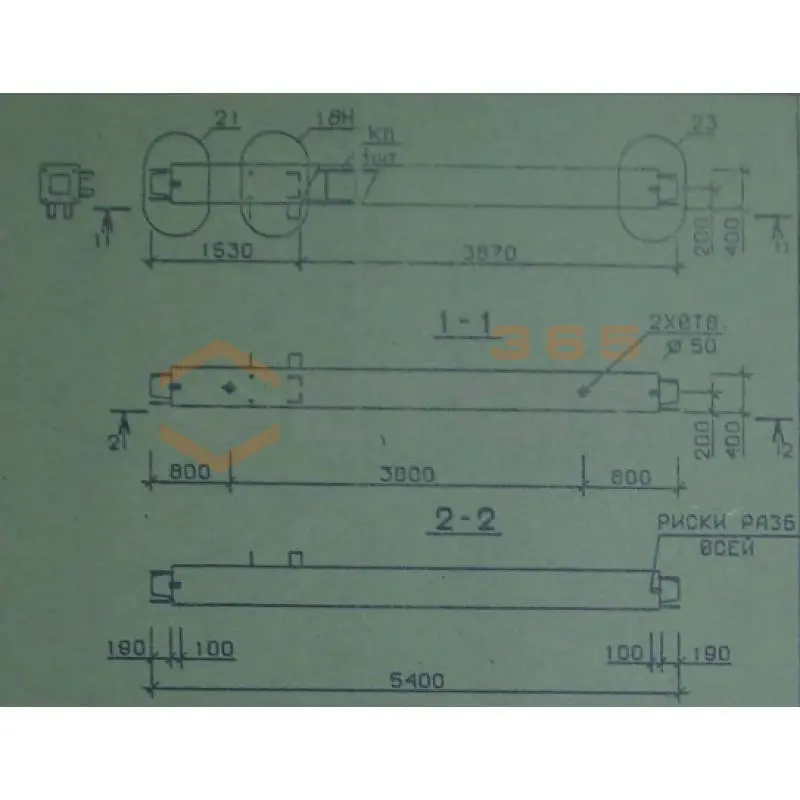 Колонны сечением 400х400 мм для зданий с высотами этажей 5,4-6,0 и 6,0 (7,2) м Серия 1.020.1-2с/89 5КВ 54-45-4 н