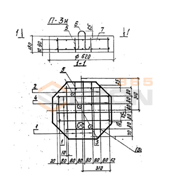 Плиты опорно-анкерные Серия 3.407.1-143 и 3.407.1-136 П 3 и (8 гранная)