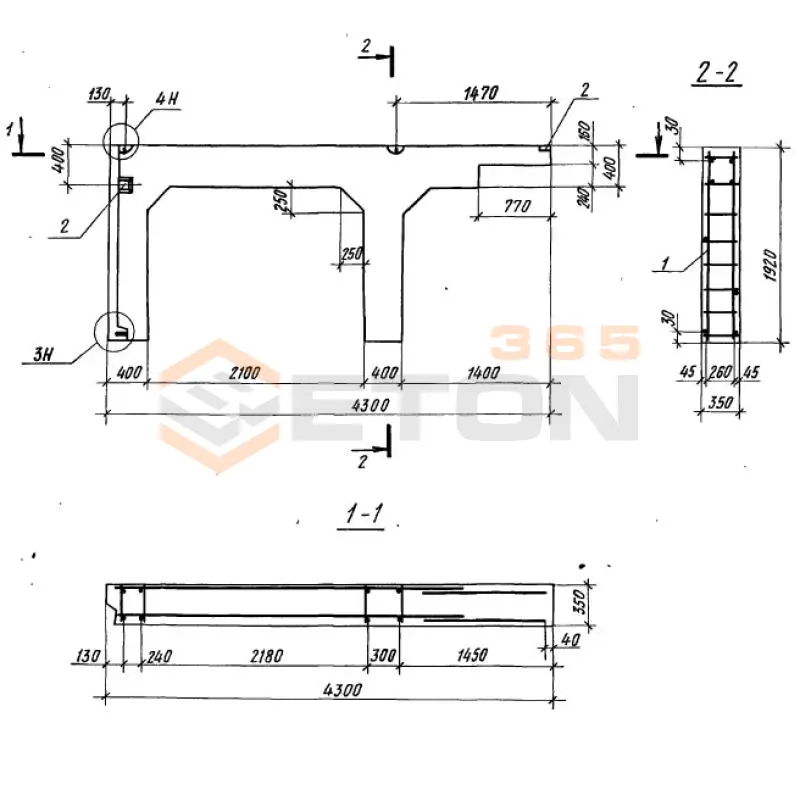 Панели опорные Серия 1.100.1-7 1НЧ 43-19-35-150 л