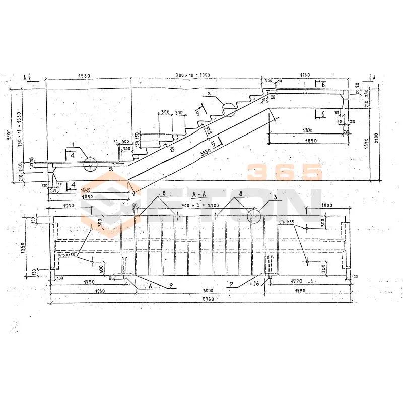 Лестничные марш-площадки Серия 1.258 КЛ-2 ЛМР 70-14-17-5 т-1