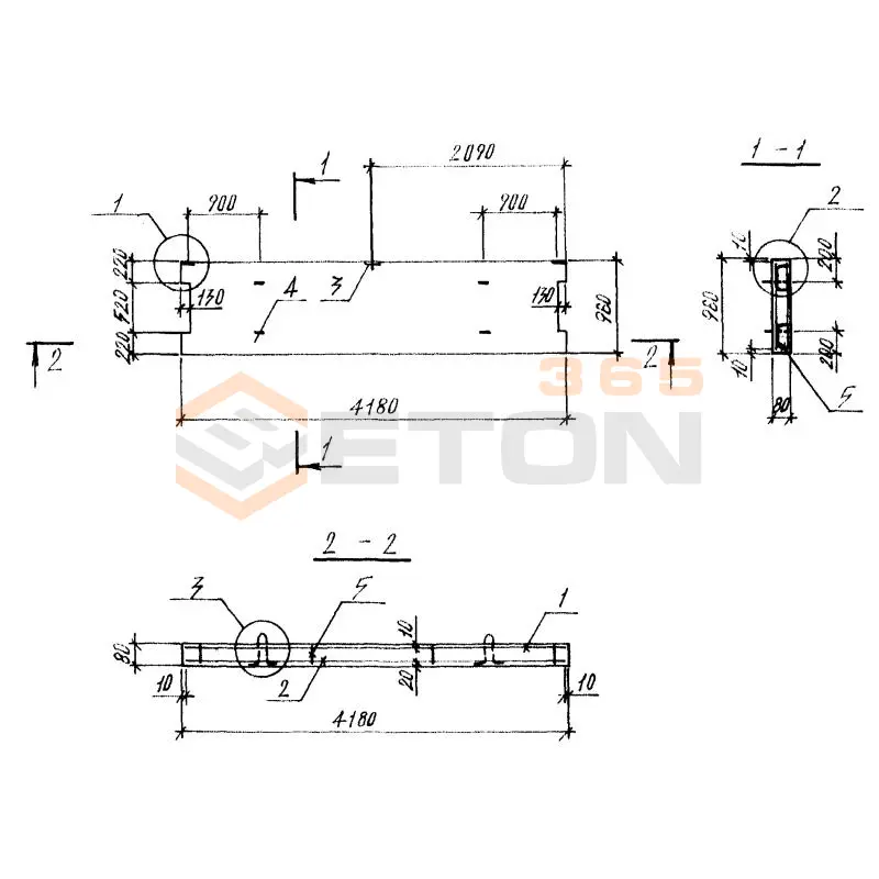Панели ограждения лоджий Серия 1.137.1 КЛ-3 ОЛ 42-10-8 т