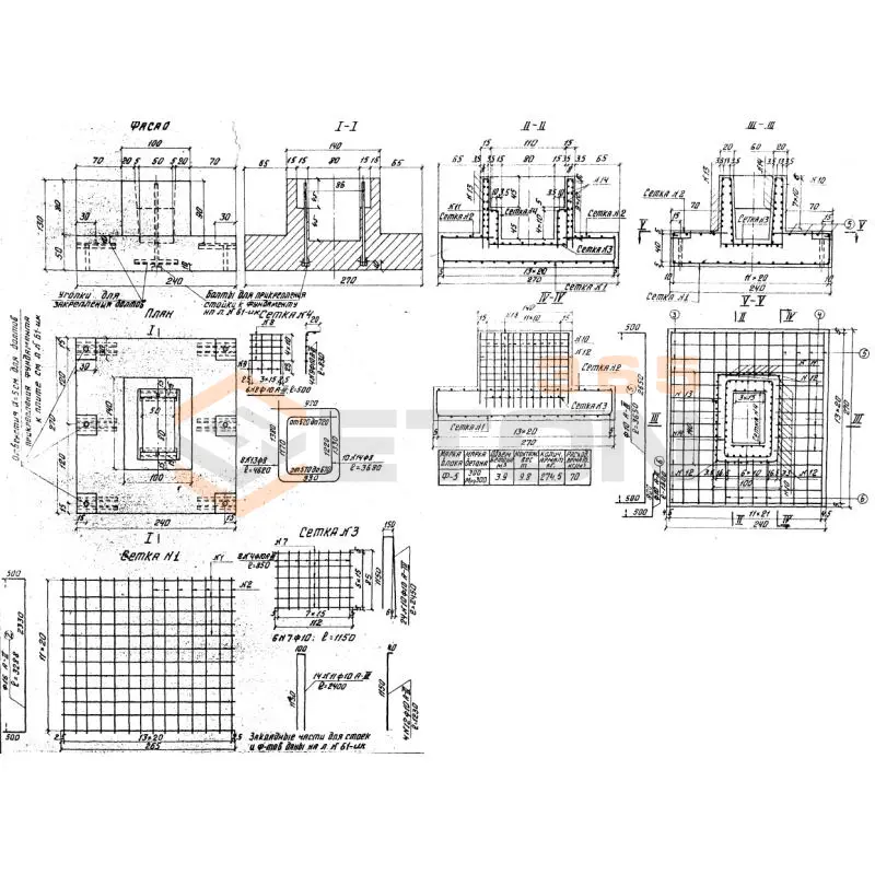 Фундаменты ТП 501-166 Ф 5 (ТП 501-166)