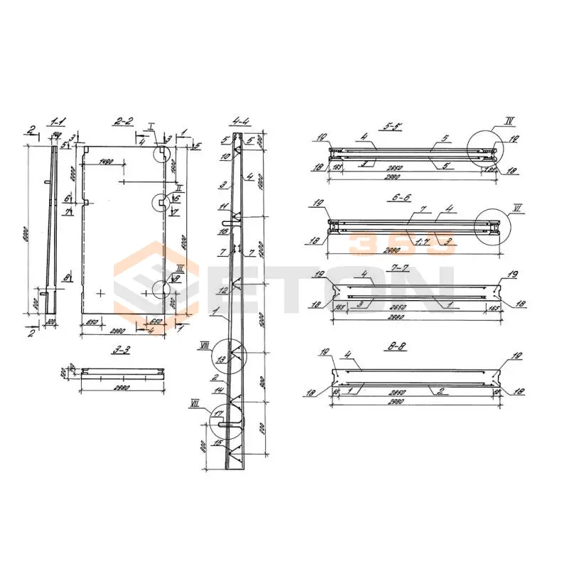 Панели стеновые балочные для прямоугольных сооружений Серия 3.900.1-10 ПС 2-60 кг7