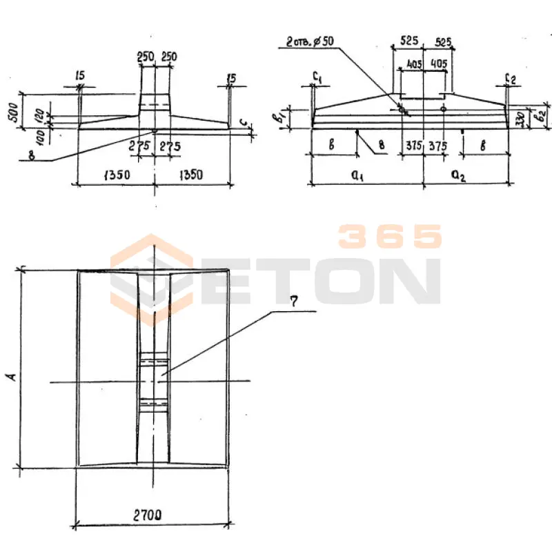 Плиты фундаментов Серия 3.407.1-144 П 2,7-4,2 А