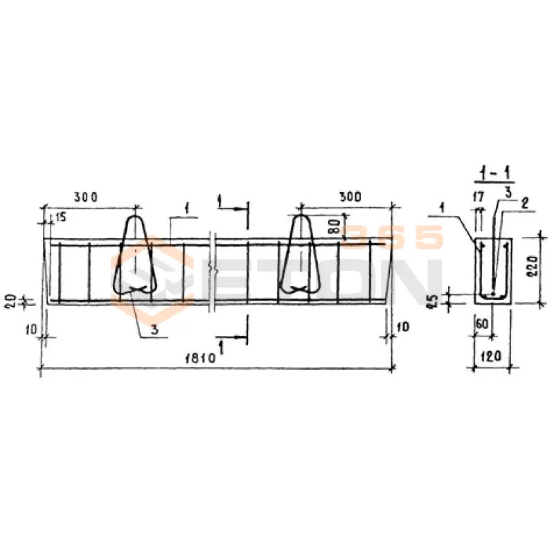 Перемычки брусковые ПБ серия 1.038.1-1 ( 1.138-10, ИИ 03-02, ГОСТ 948-84, 1.139-1 ) 1ПР 18-12-22-38 АVт