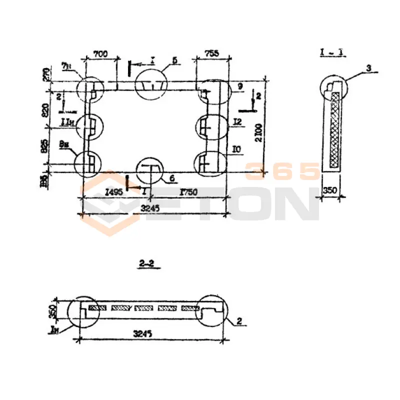 Панели наружных стен нулевого цикла Серия 1.090.1-7с 2ПСЦ 32-21-3,5 птс (1.090.1-7с)