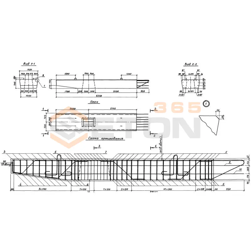 Блоки ригелей Серия 3.503.1-102 3БР 63-3-2 (3.503.1-102)