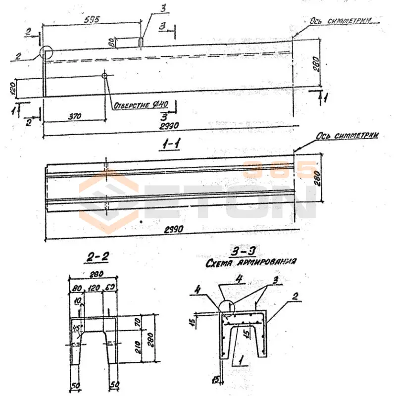 Лотки каналов ЛК серия 3.006.1-8 ЛК 300-30-30-1