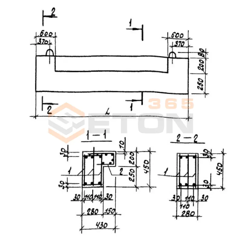 Балки под цокольные экраны Серия 1.220.1-3м ЦБ 30-3-4 п (1.220.1-3м)