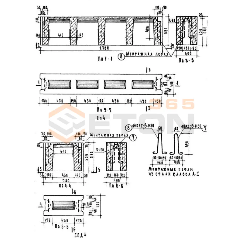 Фундаментные блоки пустотные Серия ИИ 03-02 СПД 4