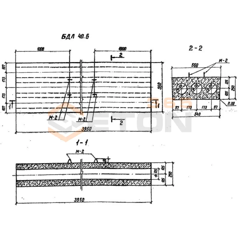 Блоки дырчатые лотков кабельных каналов Серия 4.407-267 БДЛ 40-6 (4.407-267)