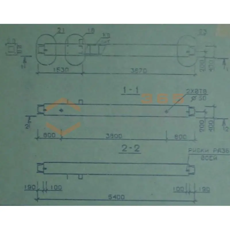 Колонны сечением 400х400 мм для зданий с высотами этажей 5,4-6,0 и 6,0 (7,2) м Серия 1.020.1-2с/89 5КС 54-54-6 сн