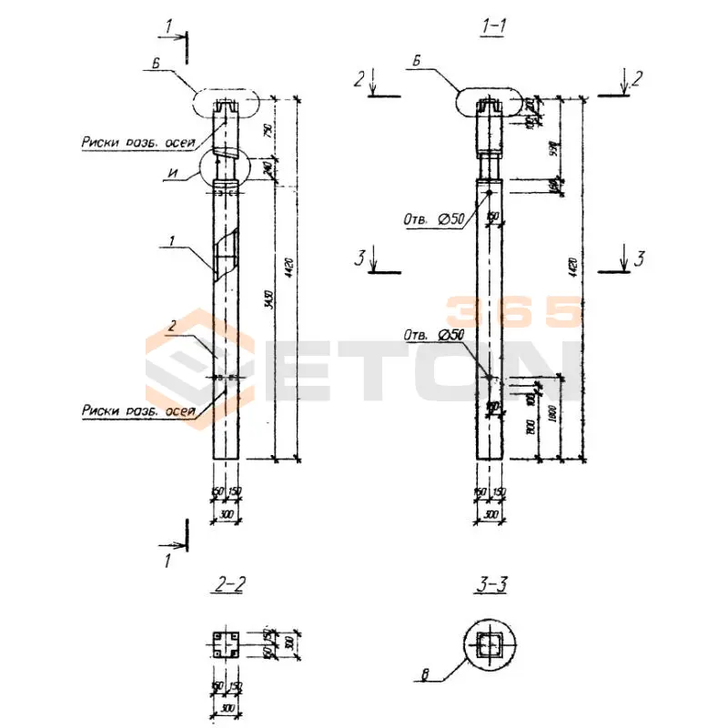 Колонны Серия Б1.020.1-7 1КН1 3-28-12 (Б1.020.1-7)