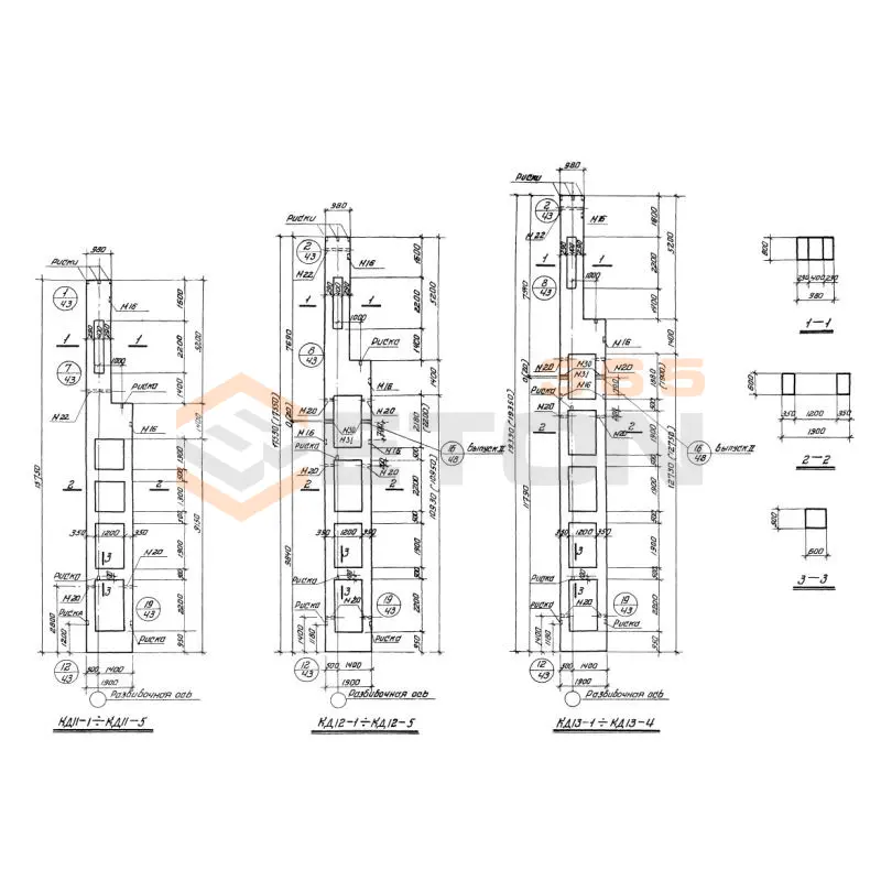 Колонны двухветвевые Серия КЭ 01-60 КД 12-1 (КЭ 01-60)