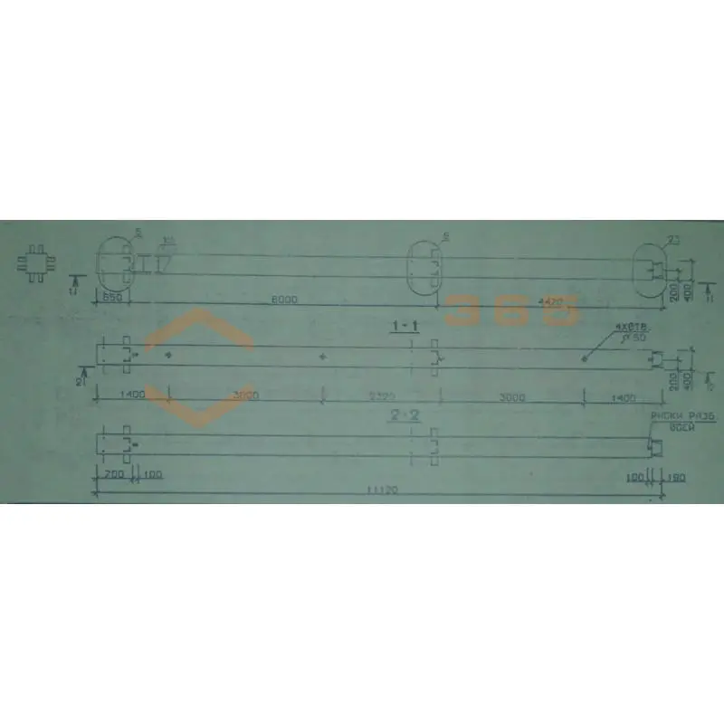 Колонны сечением 400х400 мм для зданий с высотами этажей 5,4-6,0 и 6,0 (7,2) м Серия 1.020.1-2с/89 2КВ 60-111-4