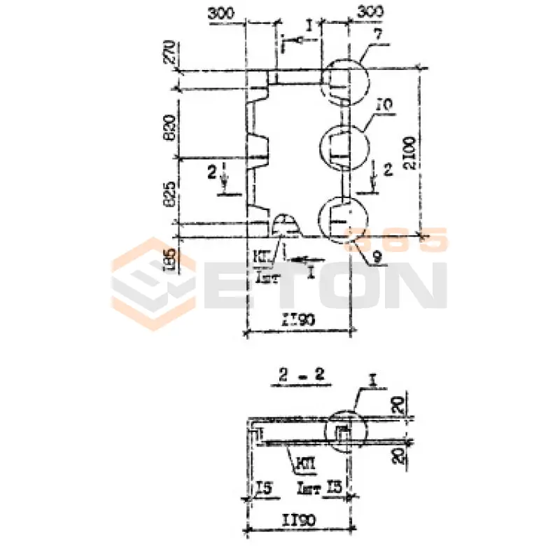 Панели наружных стен нулевого цикла Серия 1.090.1-7с ПСЦ 12-21-2,5 пс (1.090.1-7с)