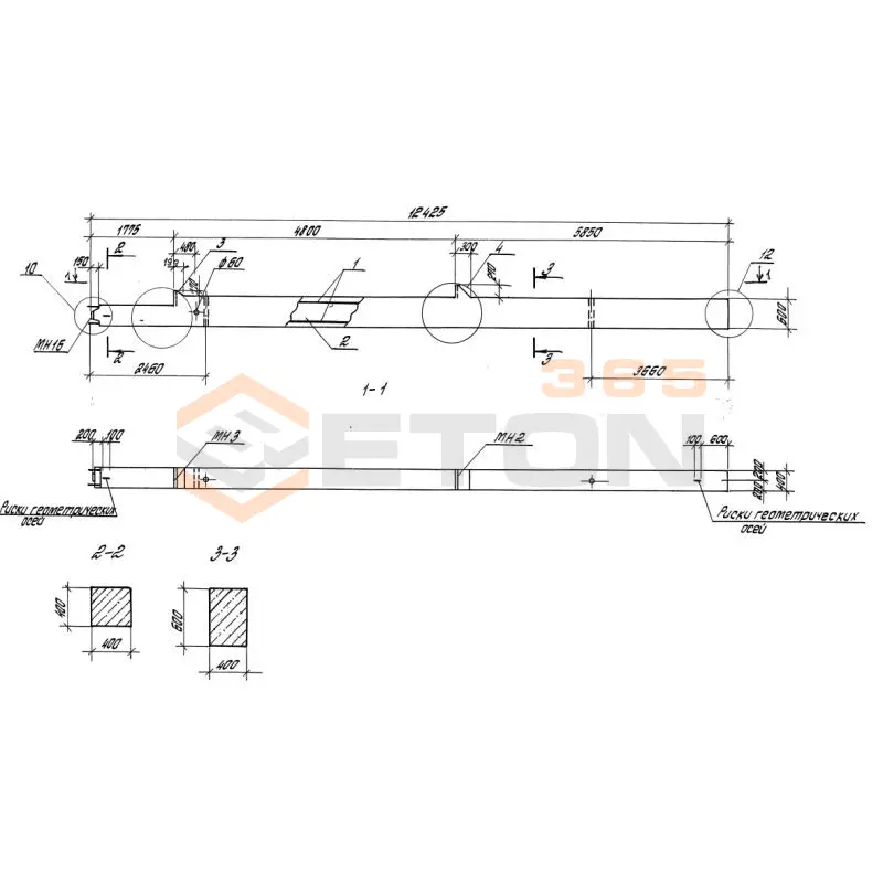 Колонны железобетонные. Высота этажей 4,8 и 6,0 м серия 1.420-35.95 ( 1.420-12, ИИ 23-3/70, ИИ 23-2/70, ИИ 23-1/70 ) К 23-2