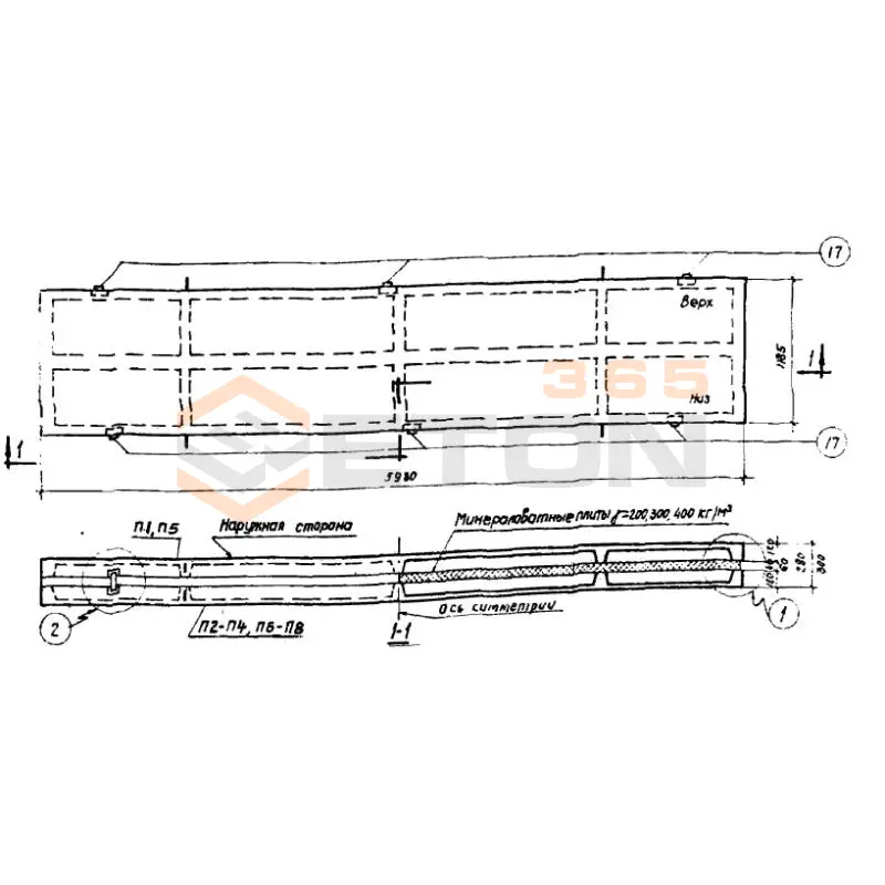 Панели стеновые Серия СТ 02-31 ПСТ 30-2-2-1,2-6 (СТ 02-31)