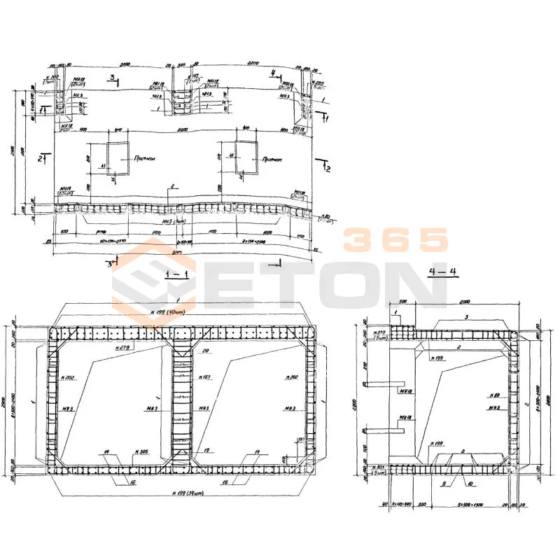 Участки монолитные Серия 03.005-6 Участок 5-III