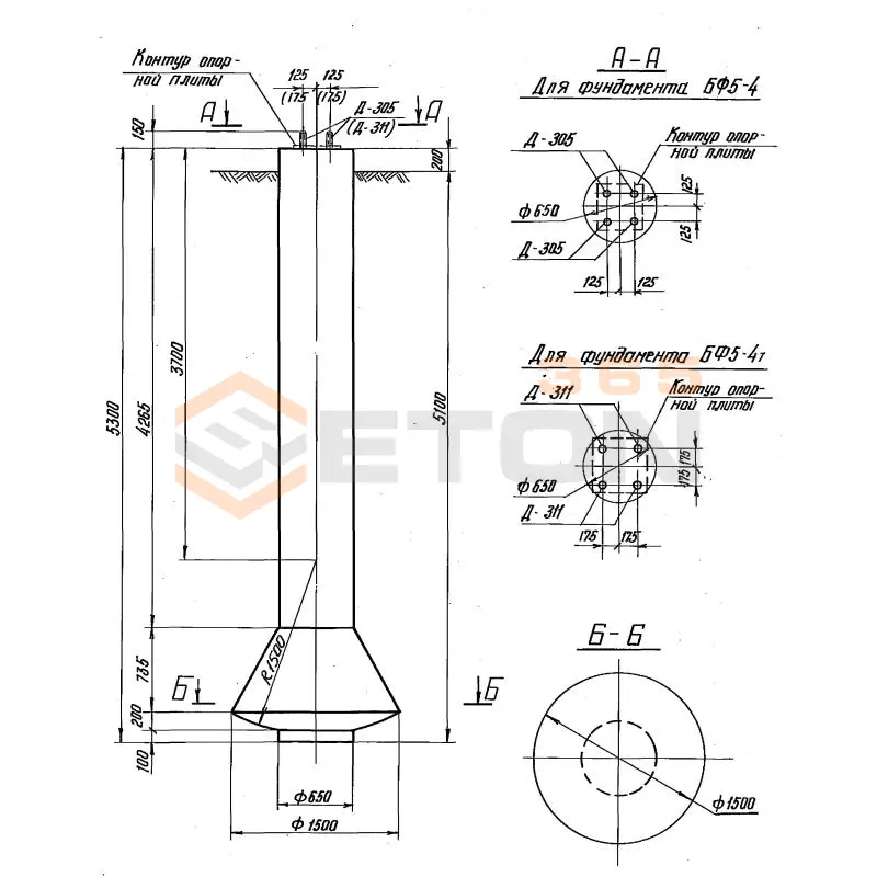 Фундаменты Серия 3.407-123 БФ 5-4 т