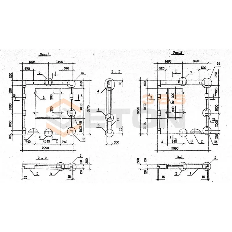 Панели наружных стен Серия 1.090.1-2с 8ПСО 30-33-3-2 пс9 (1.090.1-2с)