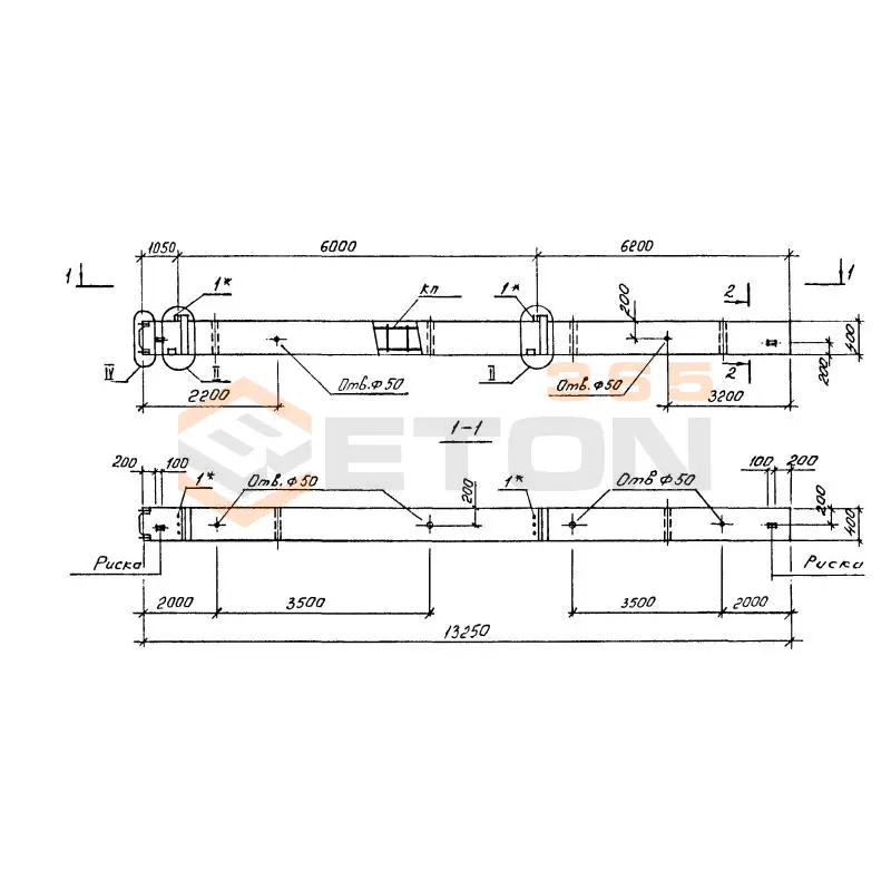 Колонны железобетонные для многоэтажных зданий рамного каркаса Серия 1.020-1/87 ( 1.020.1-7, 1.020-1/83, ИИ 04-1, 1.020.1-3пв ) 3КНО 48-1