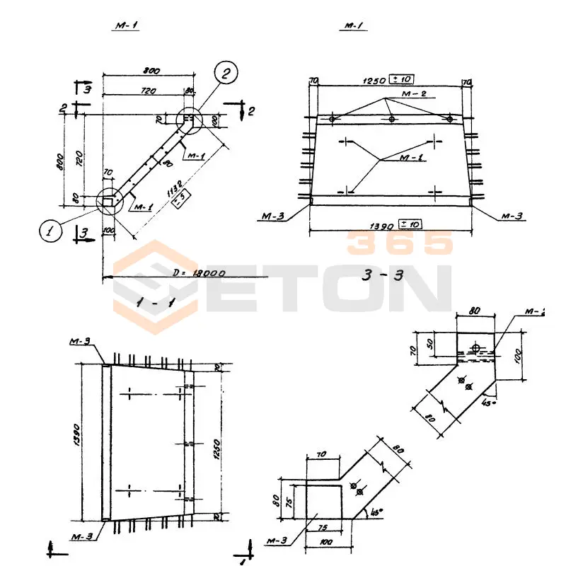 Элементы прямоугольных лотков Серия 3.900-2 ЛУ 2-15