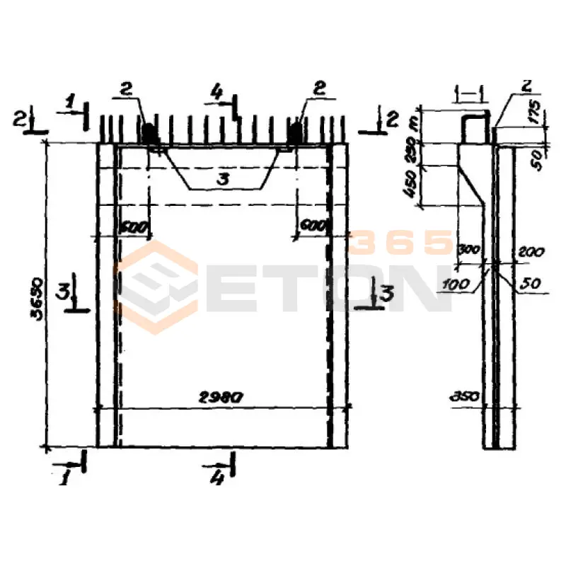 Панели стеновые Серия У 01-01/80 ПС 1-9 а (У 01-01/80)