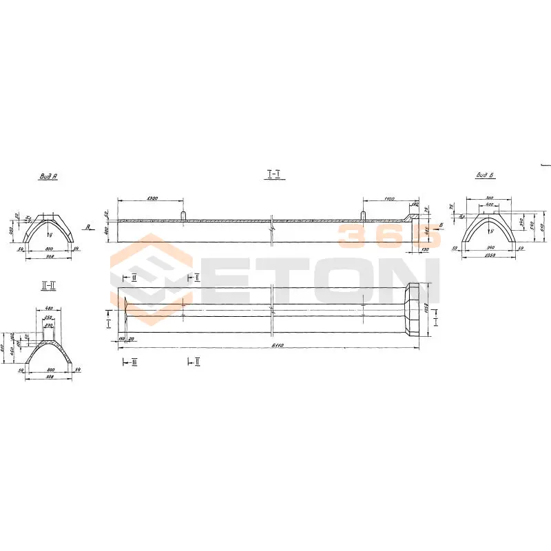 Лотки параболические раструбные Серия 3.820-3 ЛР 4 (3.820-3)