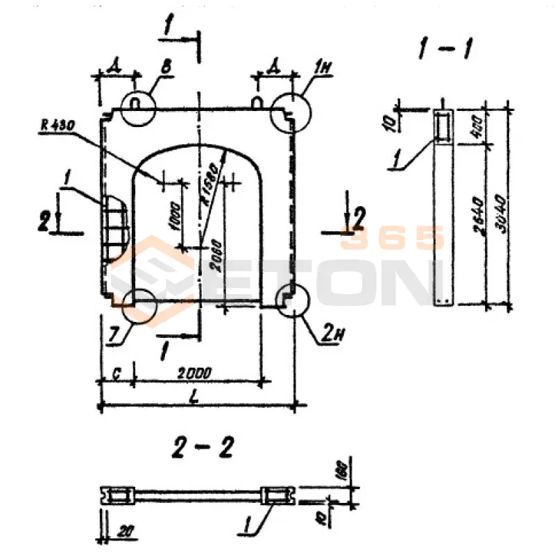Панели внутренних стен Серия 1.090.1-3пв ПВА 30-30-20-3 т пв (1.090.1-3пв)