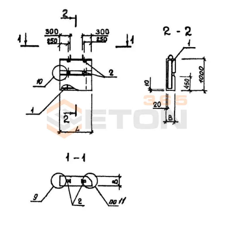 Панели однослойные самонесущие Серия 1.232.1-8 1ПССП 9-10-2,6 п (1.232.1-8)