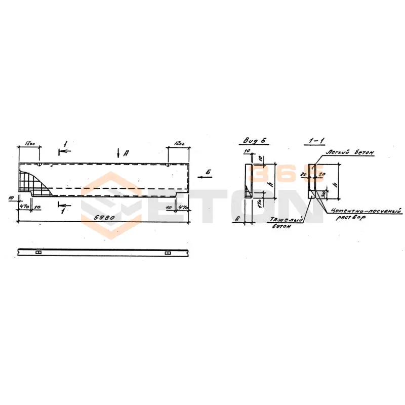 Панели стеновые цокольные Серия 1.030.1-1/88 ПСЦ 60-15-3-1
