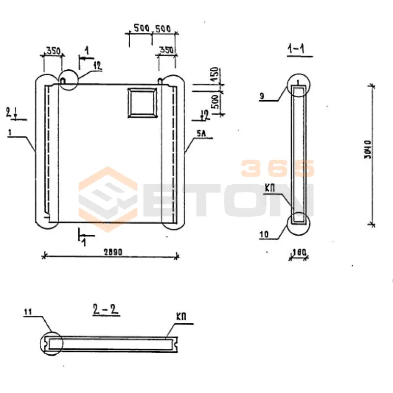 Панели внутренних стен Серия 1.090.1-1/88 1ПВ 29-30 в