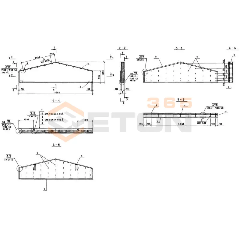Панели стеновые трехслойные Шифр 1481 ПСТ 60-16,5-30 тпф (Шифр 1481)