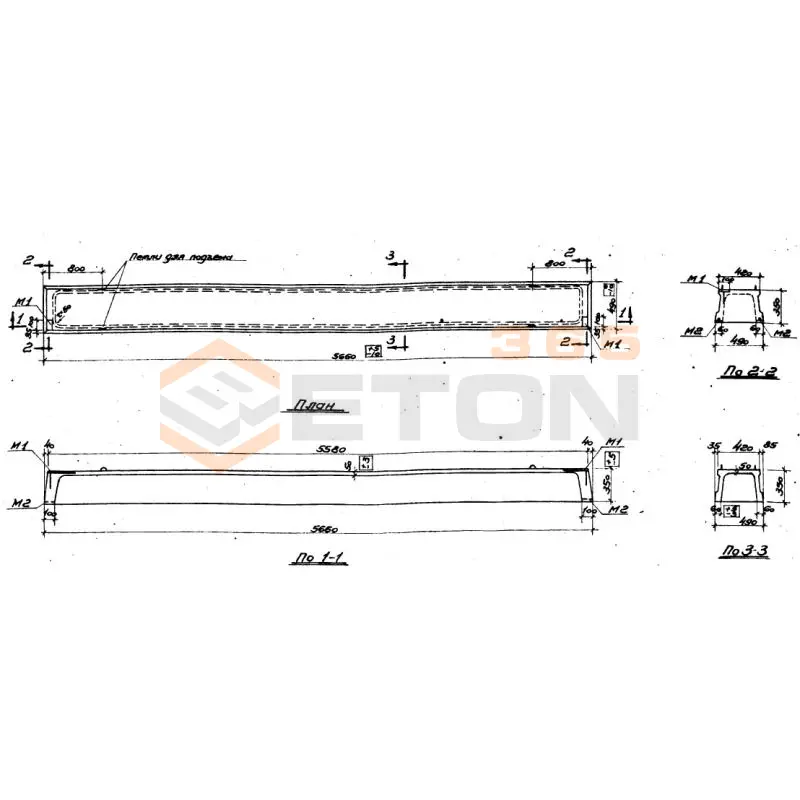 Плиты ребристые Серия ИИ 64 П 2-3-1 (ИИ 64)