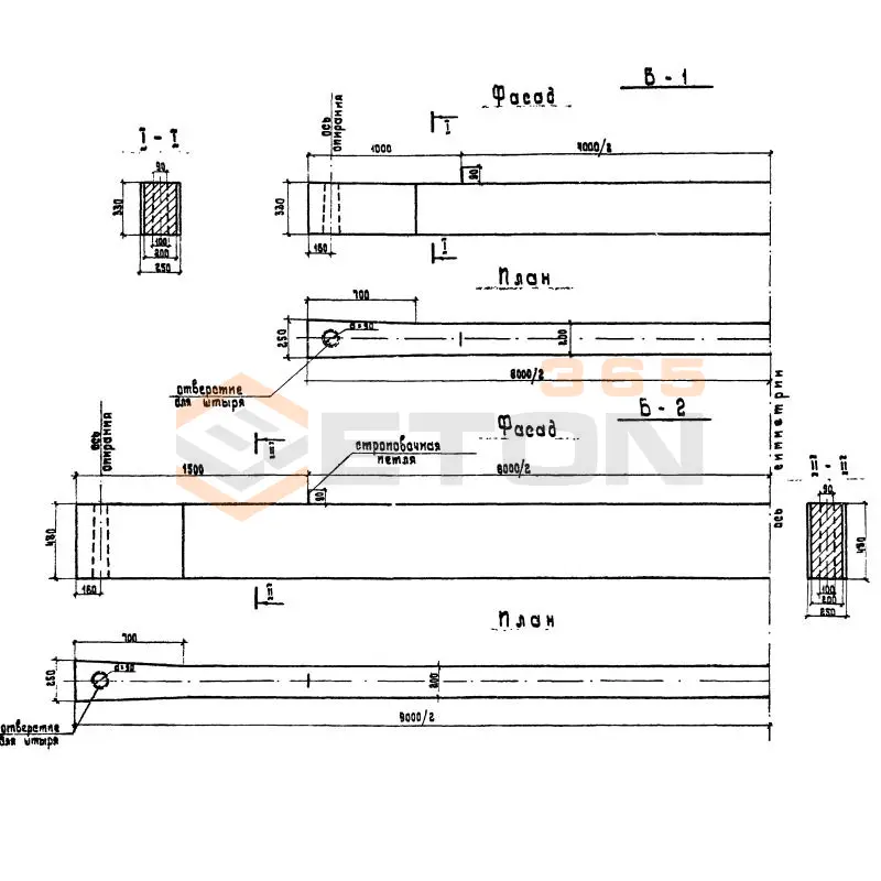 Балки подтротуарные Серия 3.503-29 Б 2 (3.503-29)