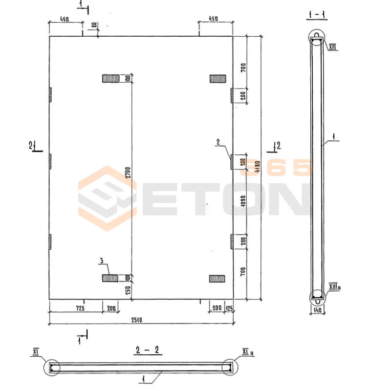 Панели шахт лифтов Серия 1.289.1-2 ПШЛ 100-42-3