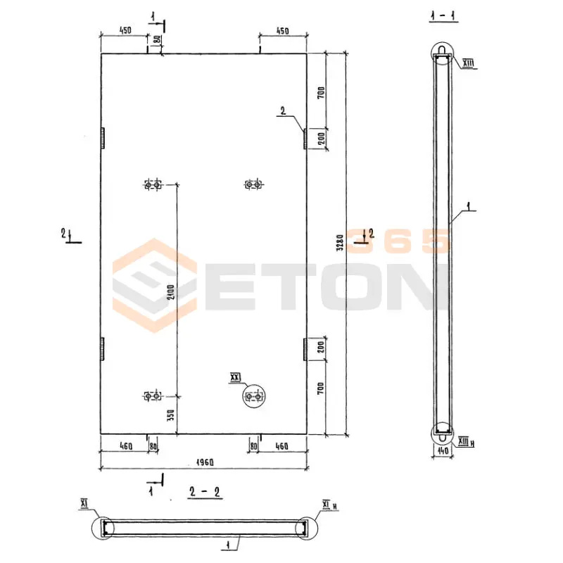 Панели шахт лифтов Серия 1.289.1-2 ПШЛ 63-33-3 б