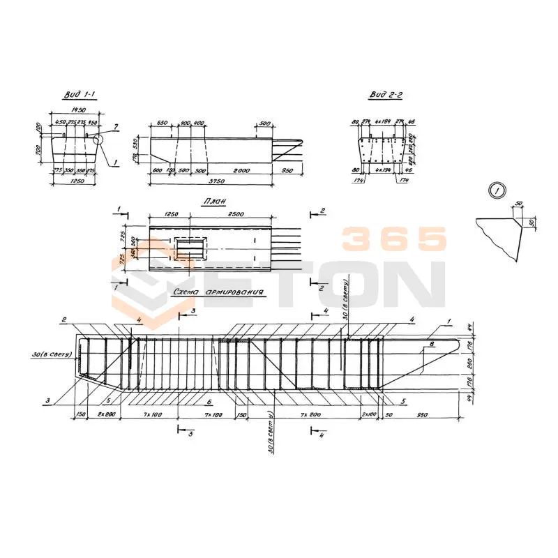 Блоки ригелей Серия 3.503.1-102 3БР 38-3-1 (3.503.1-102)