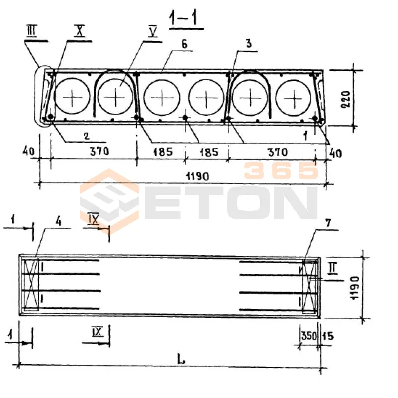 Панели многопустотные Серия 1.141-1 ПК 63-12-3 АIVта