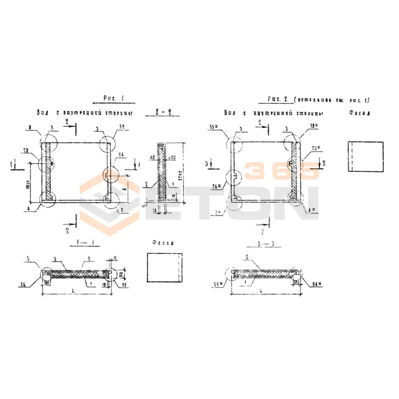 Панели наружных стен Серия 1.132.1-16 5ПСТ 38-28-35 т-1