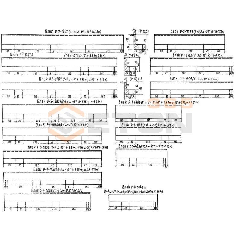 Блоки ригелей ТП 503-49 Р 2-908 б (ТП 503-49)