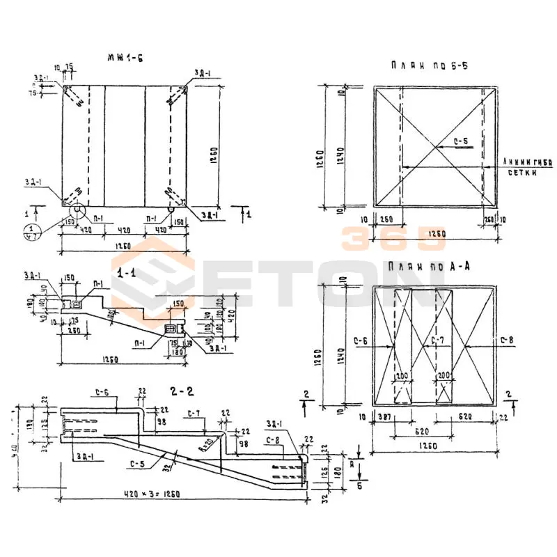 Элементы лестниц ТП 320-55 МЖ 1-6 (ТП 320-55)