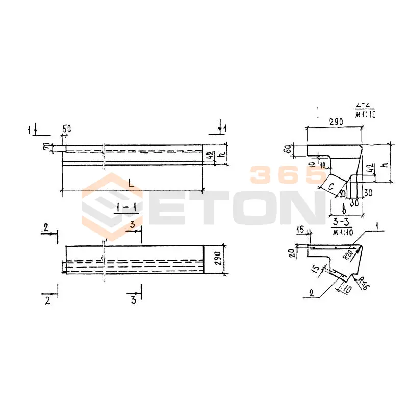 Ступени верхние фризовые Серия 1.055.1-1 (1.155-1, ГОСТ 8717.0-84 и 8717.1-84, ИИ 03-02) ЛСК 12 лев