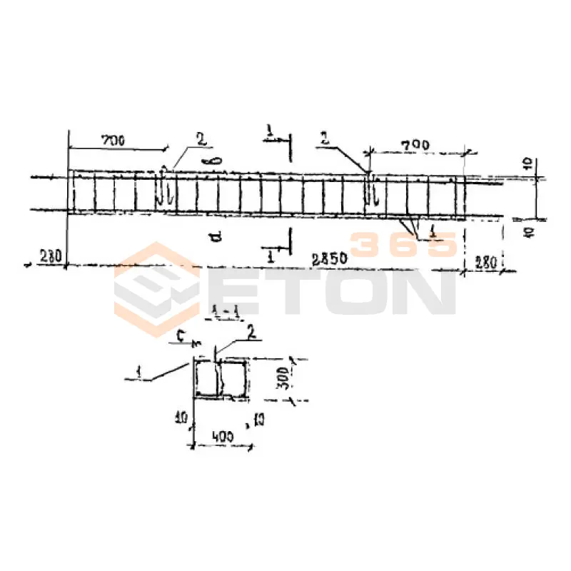 Балки фундаментые Шифр 27Н-83 ФБ 29-43 т-1