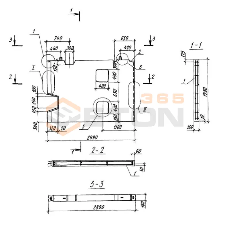 Панели внутренних стен Серия 1.100.1-7 ПСП 29-20-16-200 т
