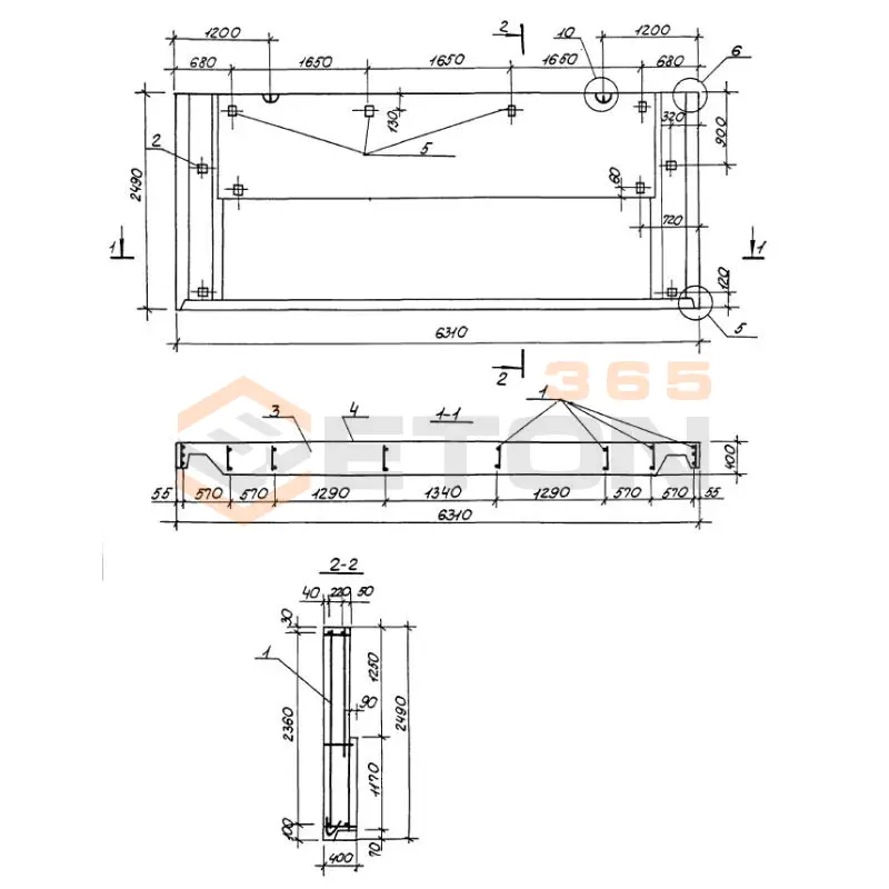 Панели парапетные Серия 1.100.1-7 1НЧ 63-25-40-50 л